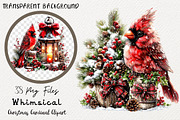 Whimsical Christmas Cardinal Clipart, a Transportation Illustration by Digital Artistic99 (Thumbnail 1 of 7)