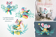 Watercolor Christmas Mice Clip art, an Animal Illustration by ArtPavo (Thumbnail 7 of 9)