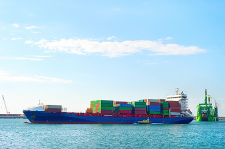 Loaded cargo ship port Portugal, a Transportation Photo by joyt