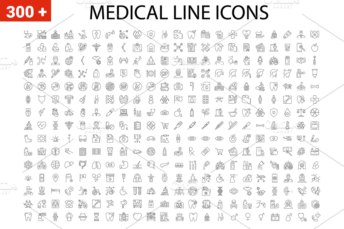 Medical Vector Line Icons Set., an Outline Icon by Oleksii