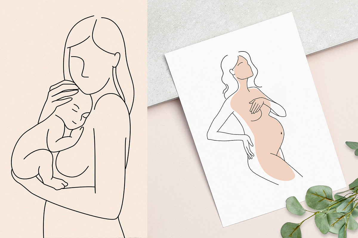 Pregnant & Maternity Woman, a Person Illustration by ms Julia Nova (Photo 8 of 9)