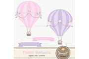 Pastel Hot Air Balloon Digital Paper, a Pattern Graphic by JennyL Designs (Thumbnail 2 of 4)