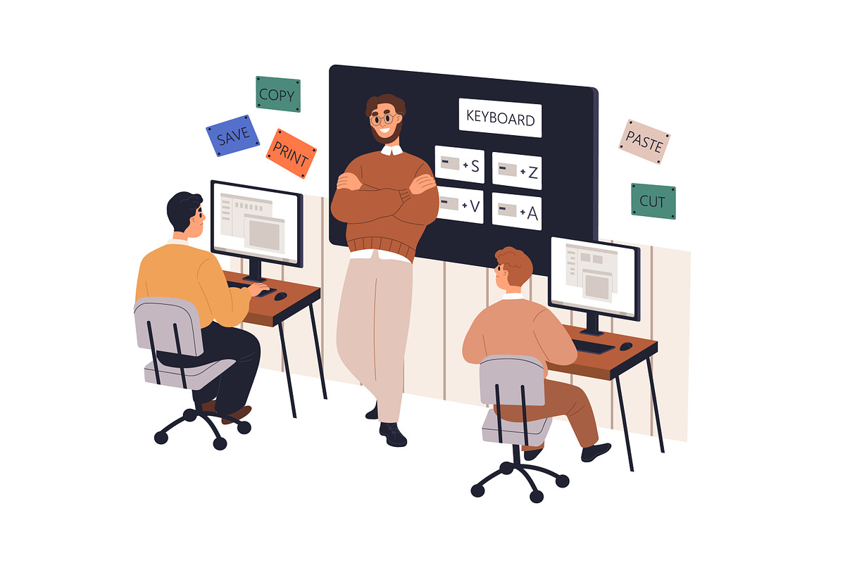 School teachers in classrooms set, an Education Illustration by Good Studio (Photo 4 of 15)