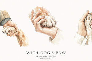 With Dogs Paw, a Person Illustration by PeDe Designs
