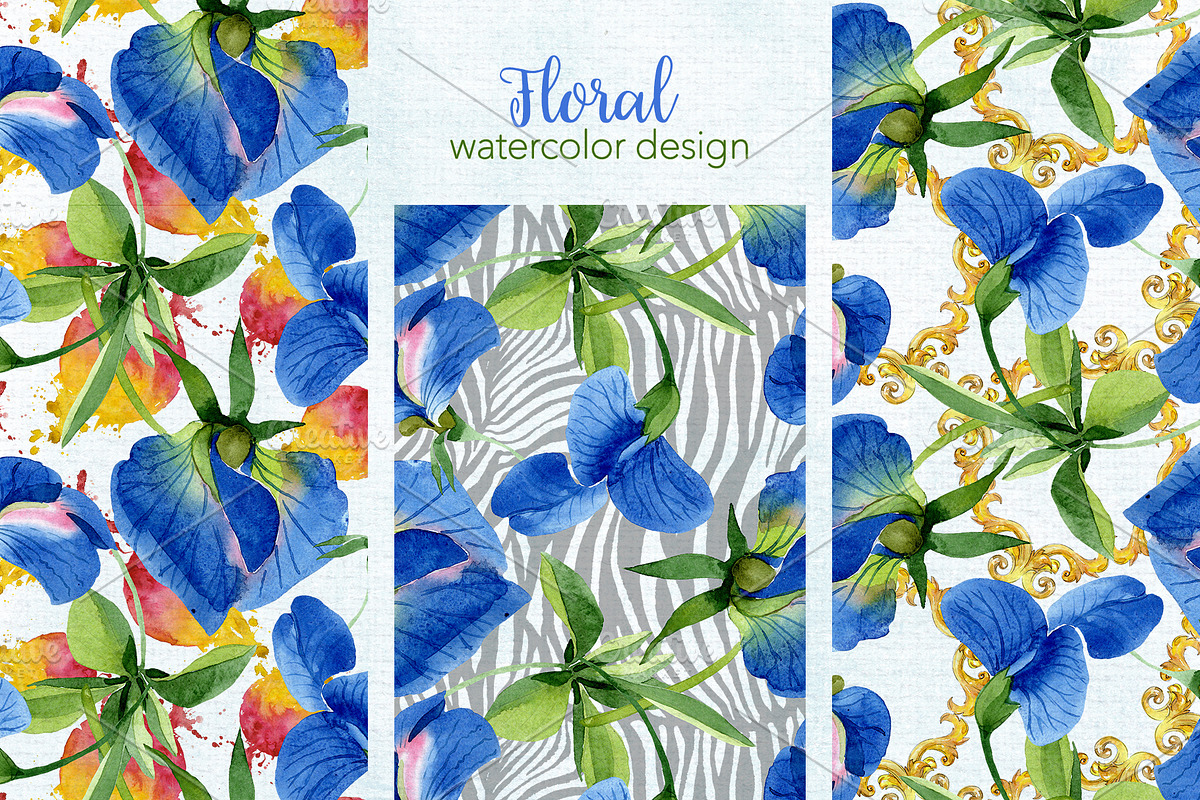 Sweet pea flowers Watercolor png, an Illustration by WatercolorPNG.com (Photo 6 of 10)