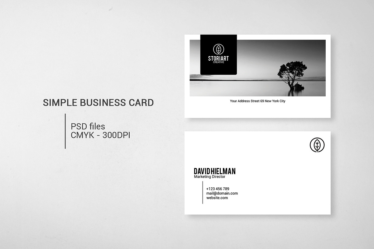 Simple business card design template, a Business Card Template by Medianeka (Photo 1 of 3)