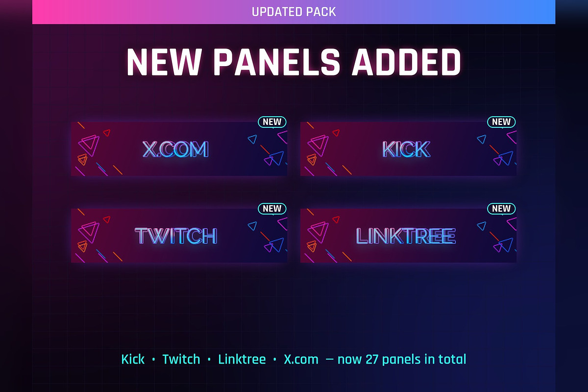 Electro Wave Twitch & Kick Panels, an Object Graphic by Gear Store (Photo 4 of 6)