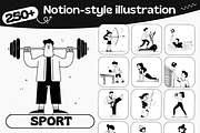 250 Notion Style Sport Illustrations, a Sport Illustration by DaisyStudio (Thumbnail 1 of 10)