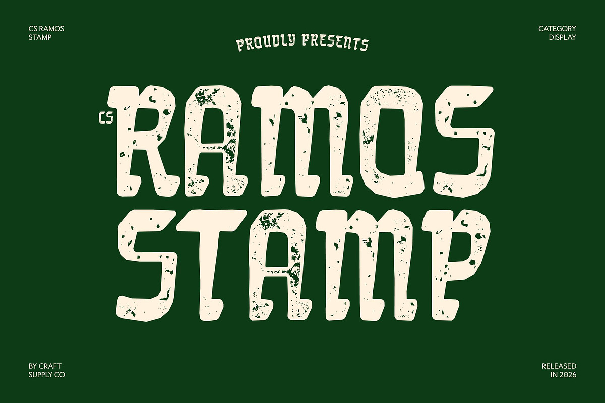 CS Ramos Stamp, a Serif Font by Craft Supply Co. (Photo 1 of 8)