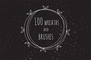 100 vector wreaths and brushes, a Graphic by ComelyPics Shop (Thumbnail 1 of 11)