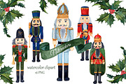 Watercolor Christmas Nutcrackers, an Illustration by s.yanyeva (Thumbnail 1 of 7)