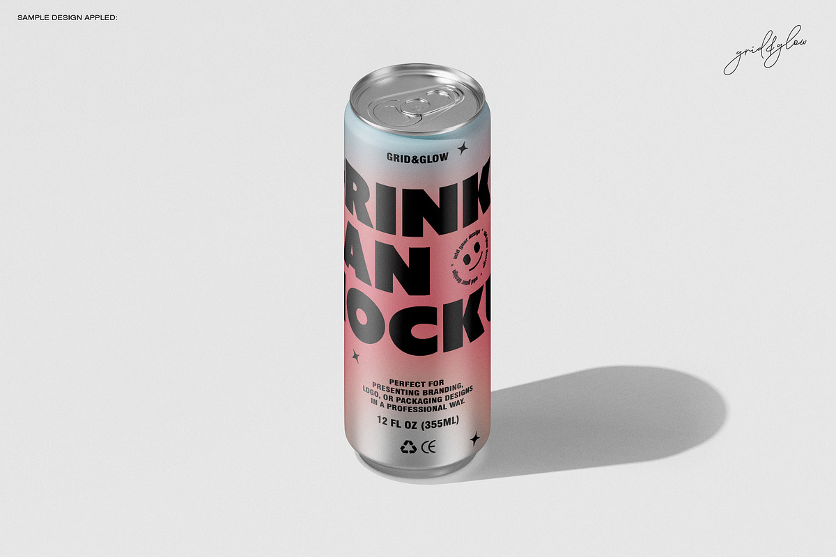 Drink Sleek Can - 12oz / 355ml, a Packaging Mockup by Grid&Glow (Photo 5 of 7)