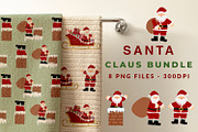 Christmas Santa Claus Clipart Bundle, a Seasonal Illustration by animatizmagix (Thumbnail 1 of 3)
