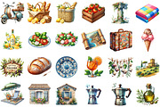 Antique Italian Summer Clipart, an Illustration by Sublimation Artist (Thumbnail 2 of 6)
