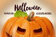 Halloween Pumpkin illustrations, an Illustration by Indie Khisa (Thumbnail 1 of 8)