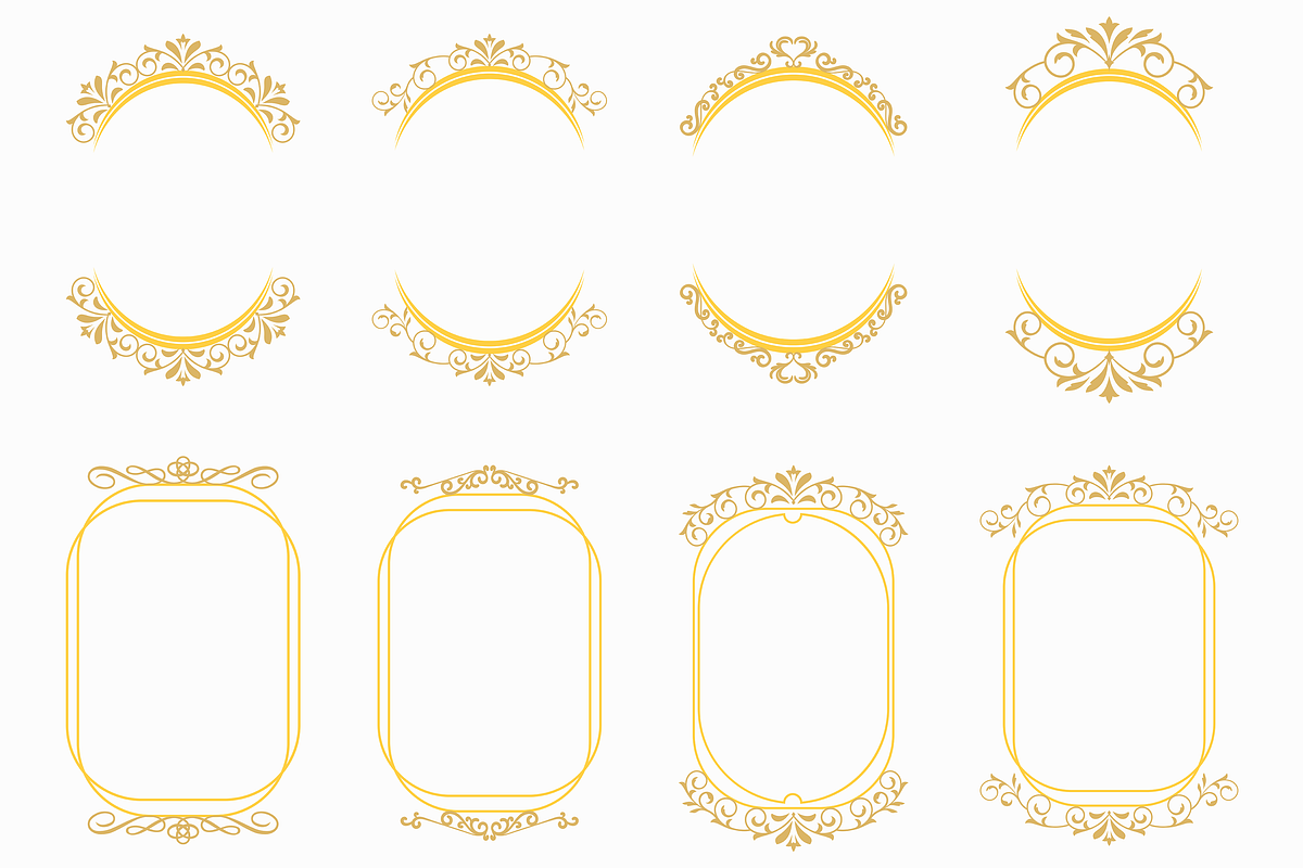 Oval Ornamental Frame Vector Bundle, a Decorative Illustration by Kusumaillustration (Photo 10 of 16)