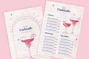Minimal Illustration Cocktail Menu, a Print Template by McLittle Stock (Thumbnail 1 of 2)