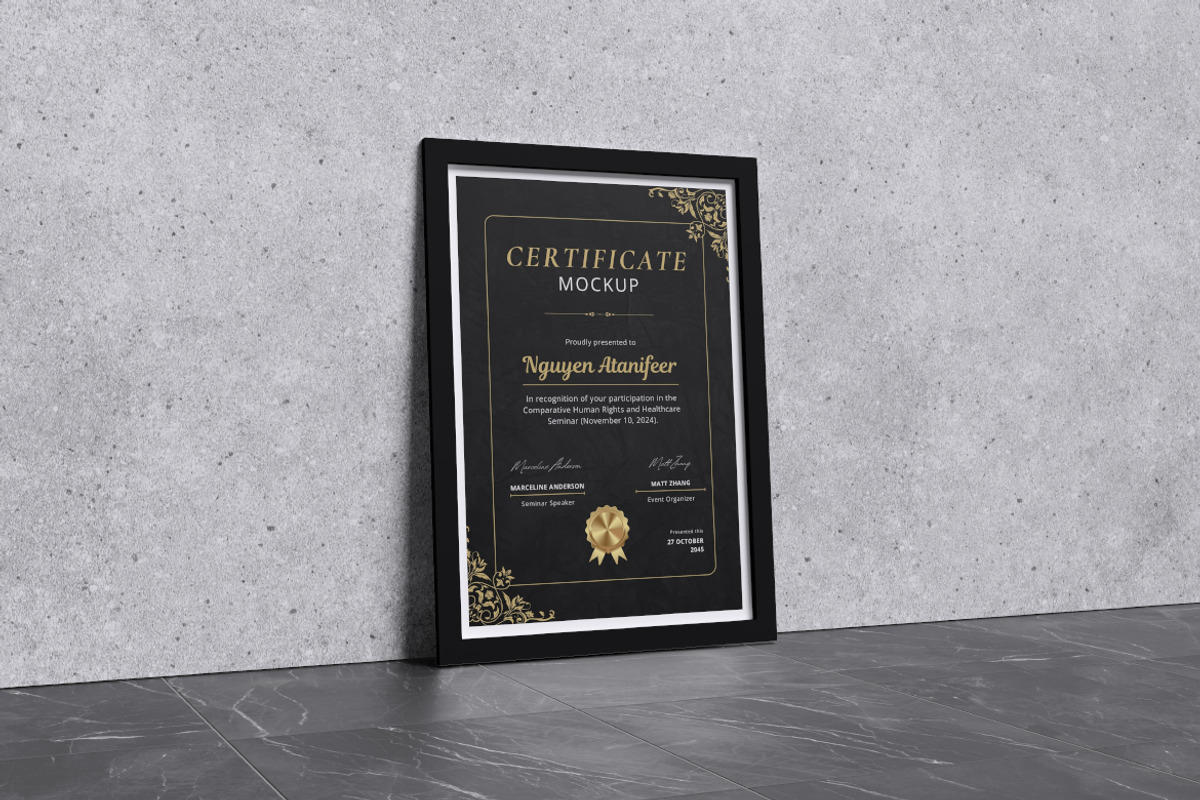 Certificate Mockup, an Advertising Mockup by Pikachudesign (Photo 3 of 5)