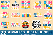Summer Sticker SVG Bundle, an Illustration by crative8112 (Thumbnail 1 of 11)