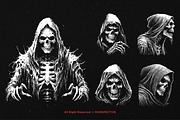 10 Bundle Dark Art Grim Reaper Skull, an Illustration by Morspective (Thumbnail 5 of 7)