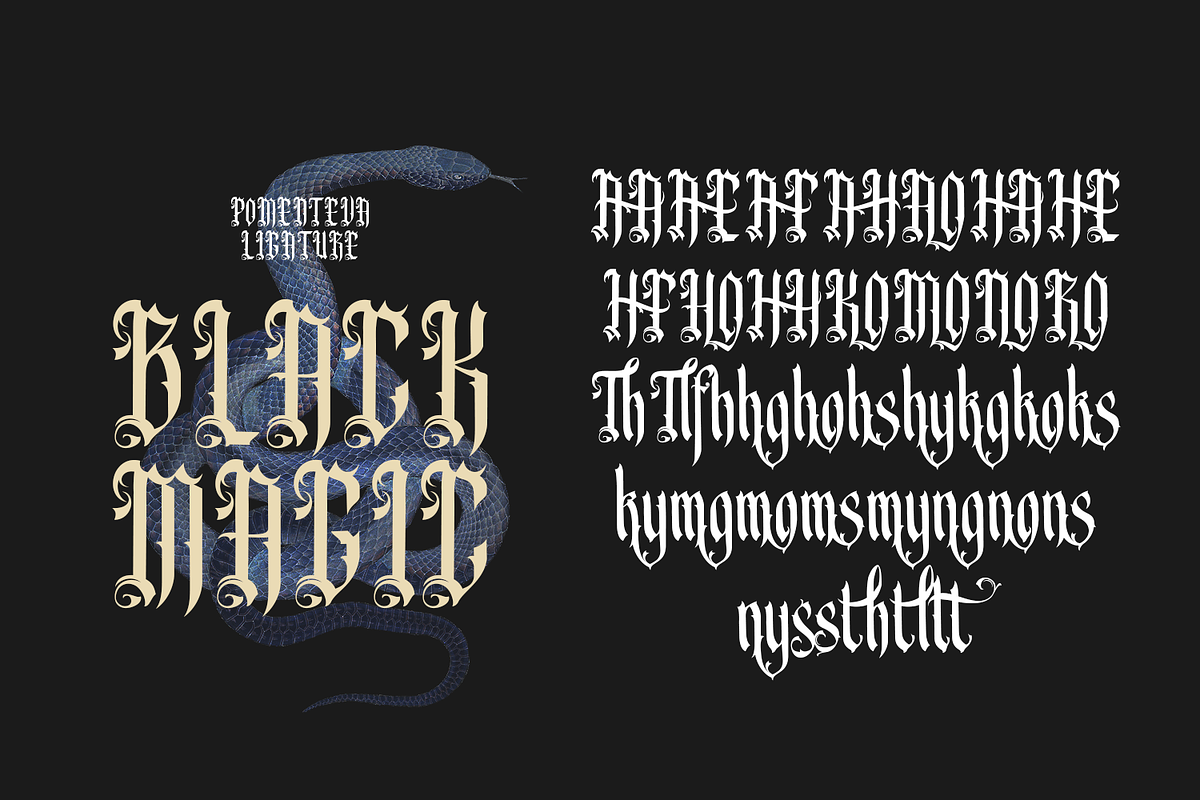 Pomenteva - Blackletter Typeface, a Blackletter Font by madeDeduk (Photo 10 of 10)