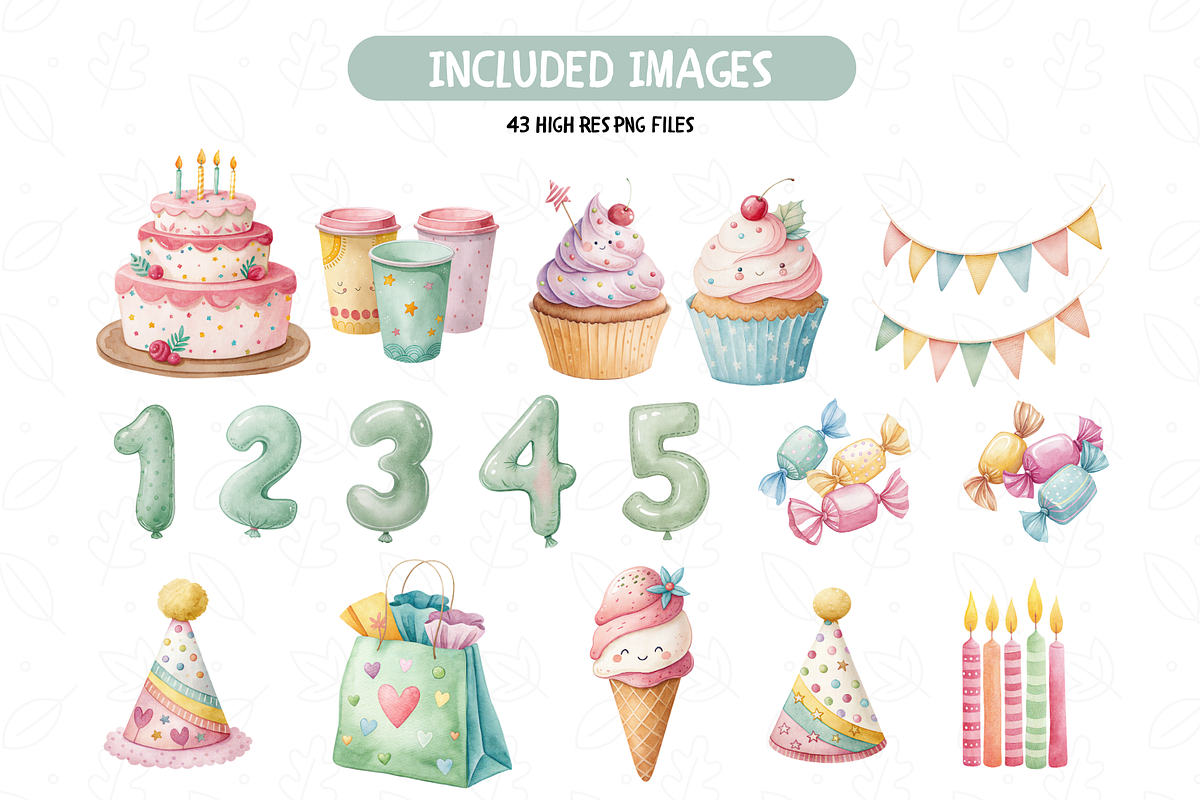 Cute Birthday Dino Clipart Set, an Illustration by TatiMockup (Photo 4 of 6)