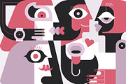 Five People vector illustration, a Person Illustration by danjazzia (Thumbnail 2 of 2)