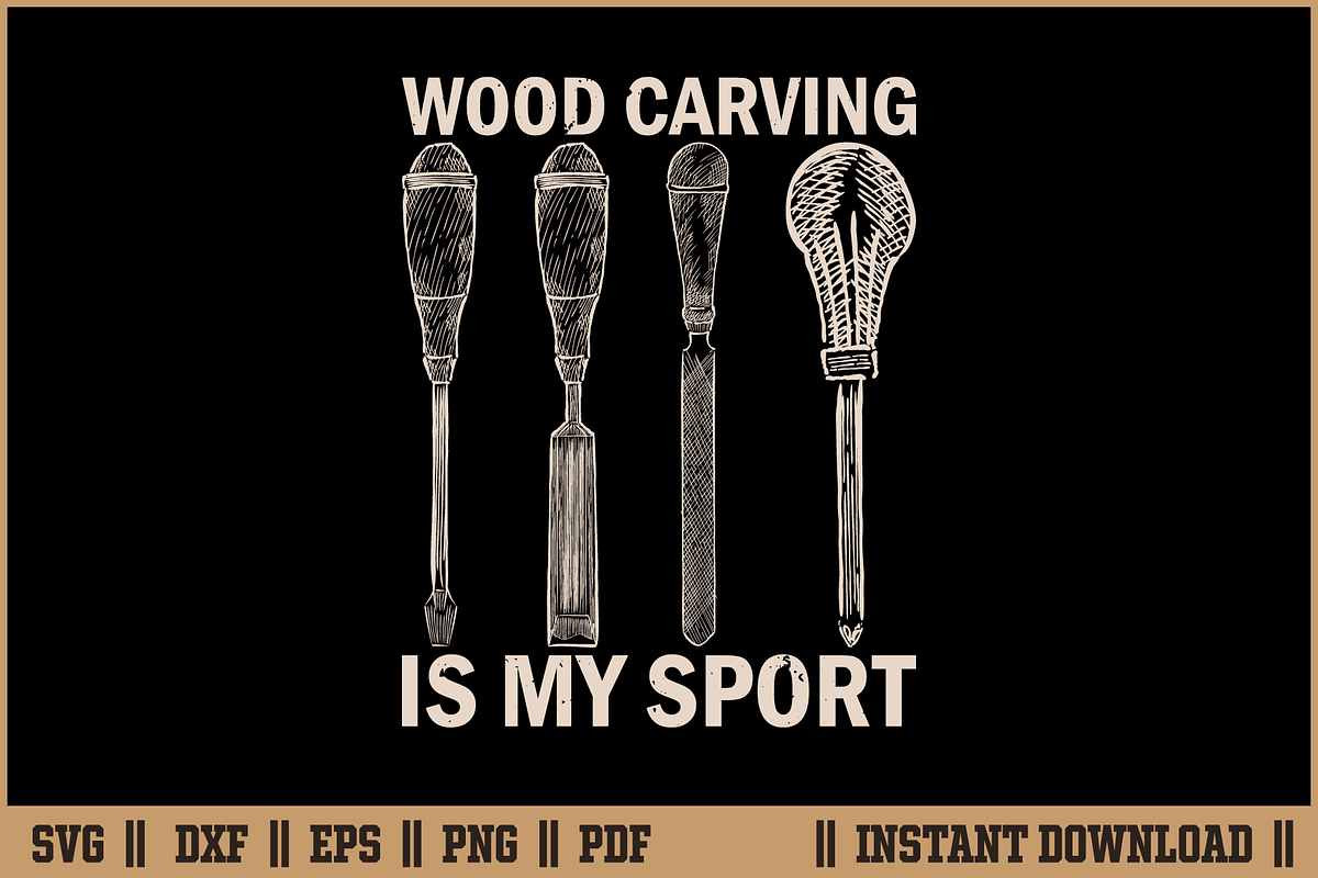Wood carving is my sport svg file, a Work Illustration by Handy Arts Studio
