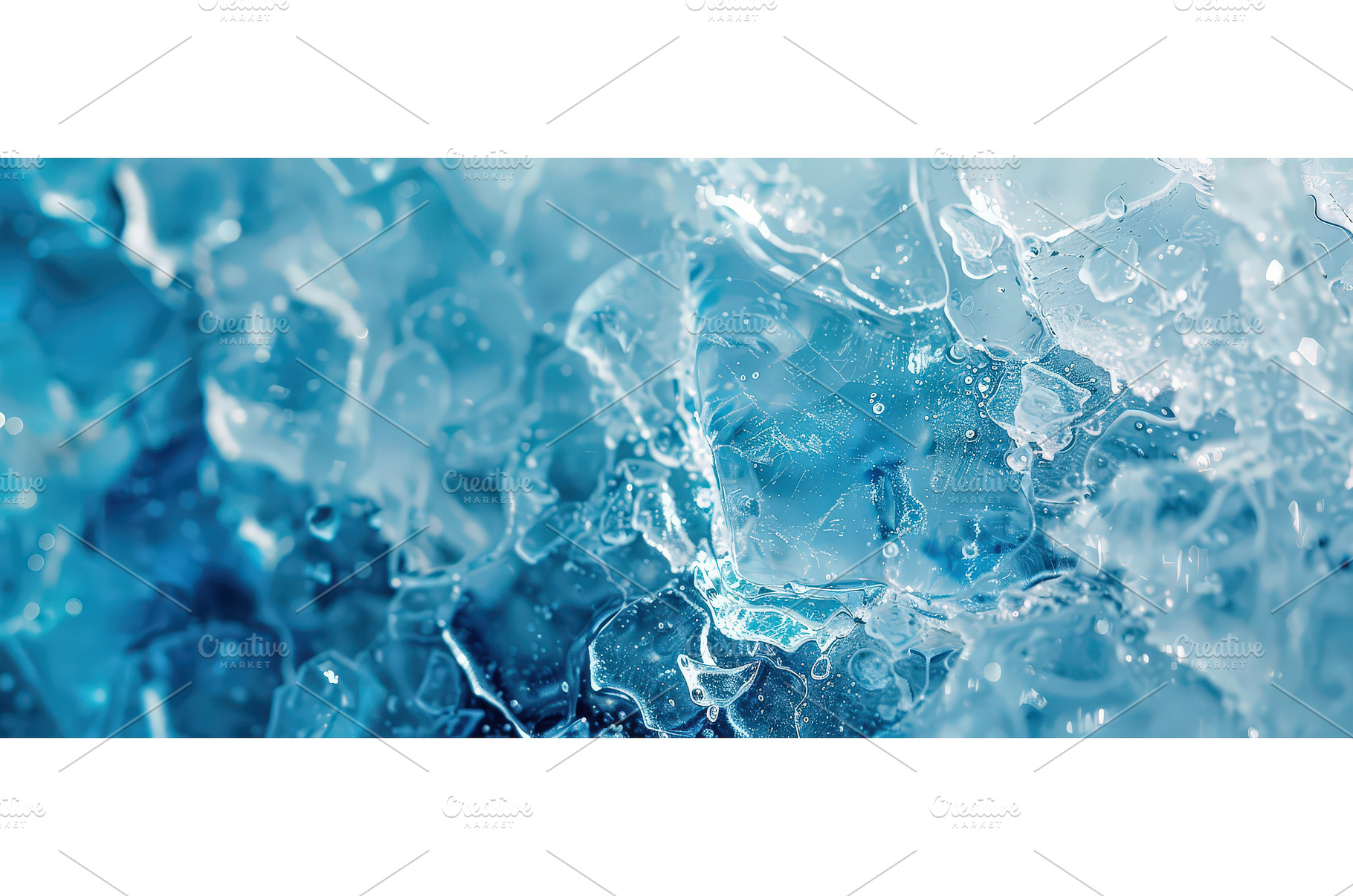 Closeup texture of cracked blue ice, an Abstract Photo by piter.goskov