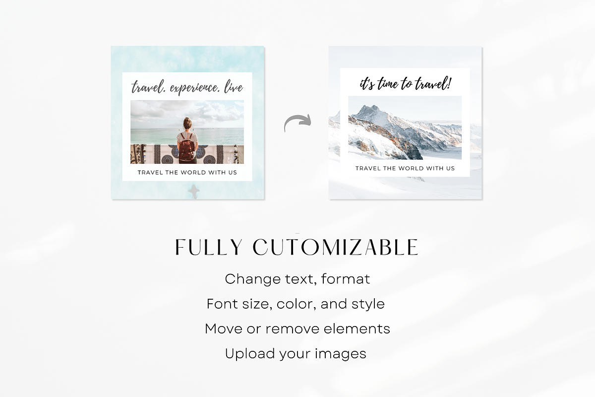 Travel Instagram Post Templates, a Social Media Template by ShopRShop (Photo 5 of 8)
