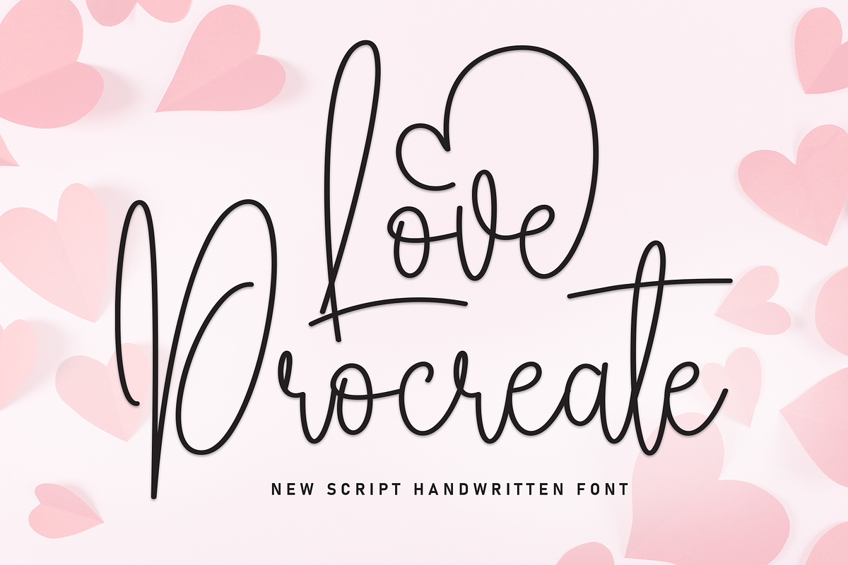 Love Procreate | Script Font, a Handwritten Font by Scratchones (Photo 1 of 9)
