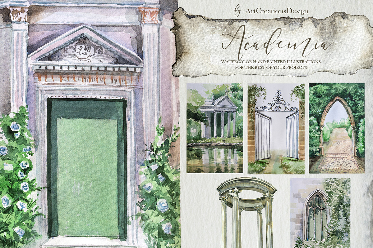 Authentic Hand-Painted Academia Set, an Education Illustration by ArtCreationsDesign (Photo 14 of 16)
