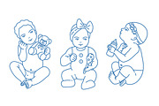 Cute baby, colored & line art set, a Person Illustration by Good Studio (Thumbnail 2 of 6)