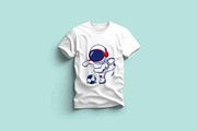 Cute Astronaut Playing Soccer Ball, a Sport Illustration by Artstorystudio (Thumbnail 3 of 3)