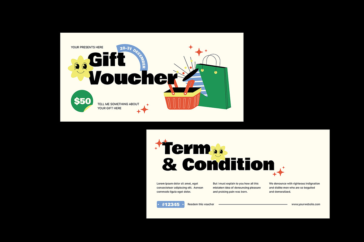 Playful New Year Gift Voucher, a Card Template by Neermana (Photo 4 of 4)