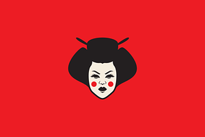 japanese geisha head geisha logo, a Branding & Logo Template by devastd