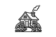 Simple Cottage Coloring Pages, an Object Graphic by Designer_Momina (Thumbnail 2 of 6)