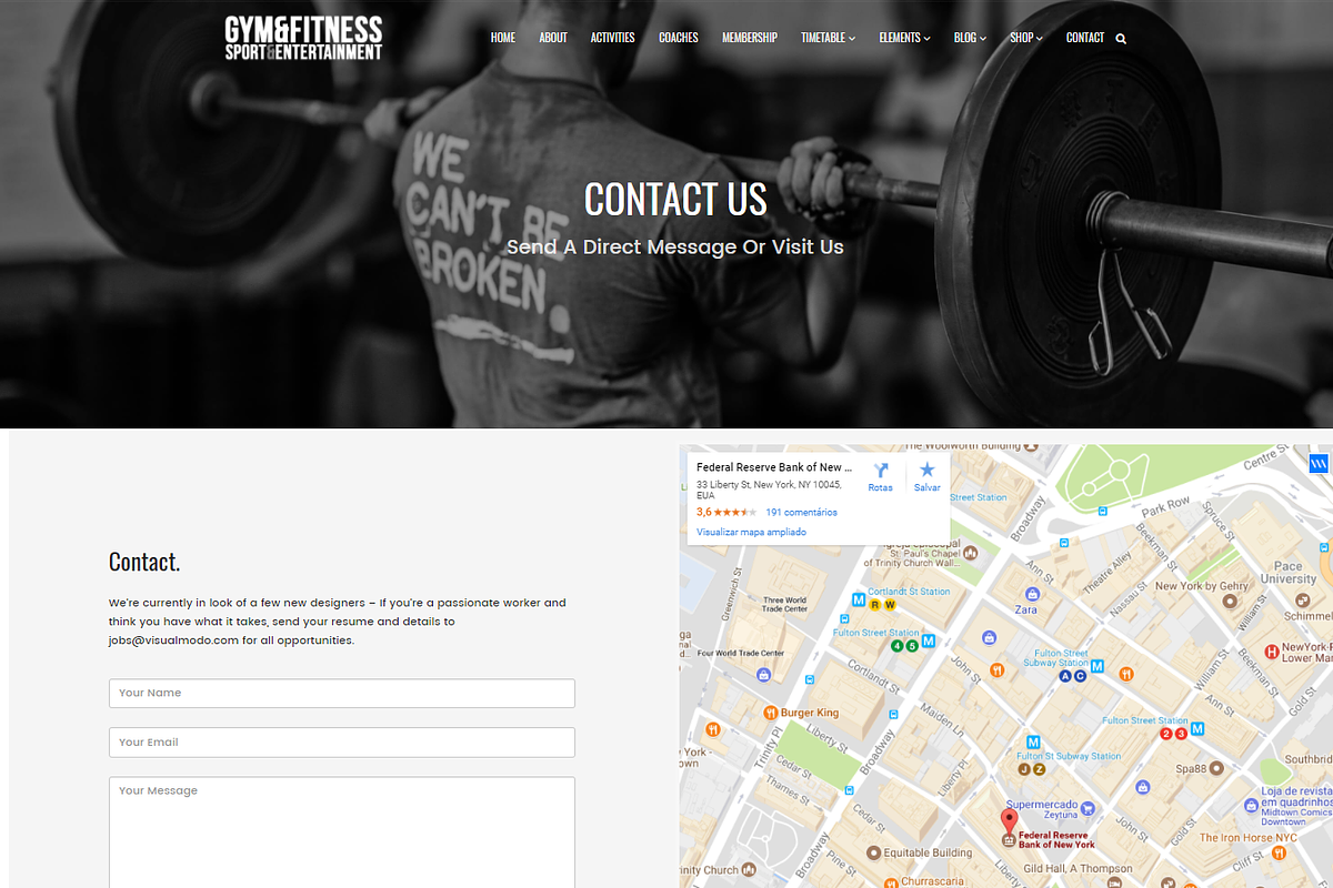 Gym & Fitness WordPress Theme, a WordPress Template by Visualmodo (Photo 4 of 25)