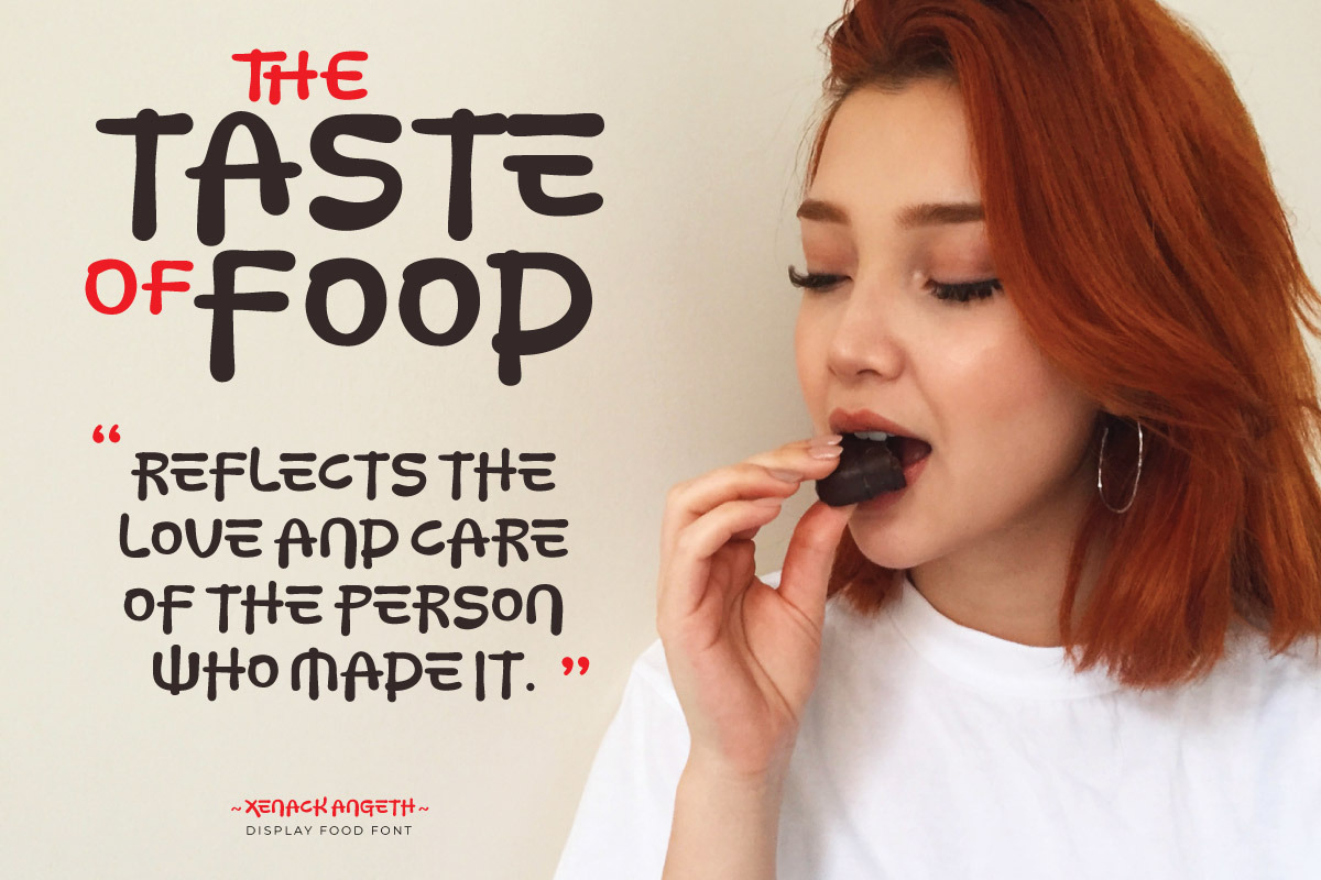 Xenack Angeth - Display Food Font, a Handwritten Font by productype1 (Photo 5 of 10)