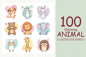 Adorable animal illustrations bundle, an Animal Illustration by Sofia's Fashion