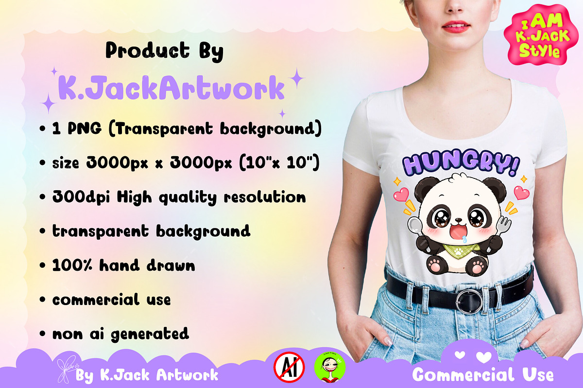 Hungry Panda Animal Clipart, an Animal Illustration by K.JackArtwork (Photo 3 of 6)