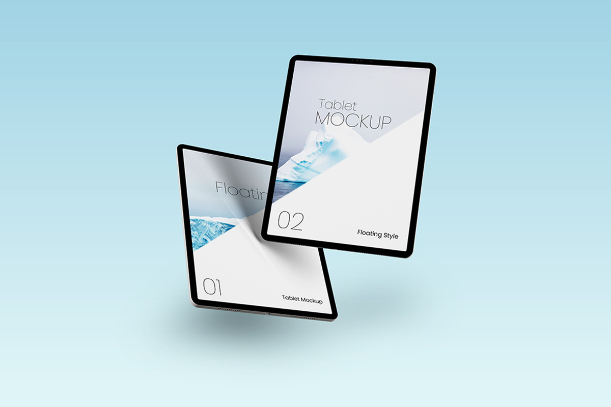 Floating Tablet Screen Mockup, an iPad Mockup by Artlogs x Modaldesain (Photo 2 of 3)