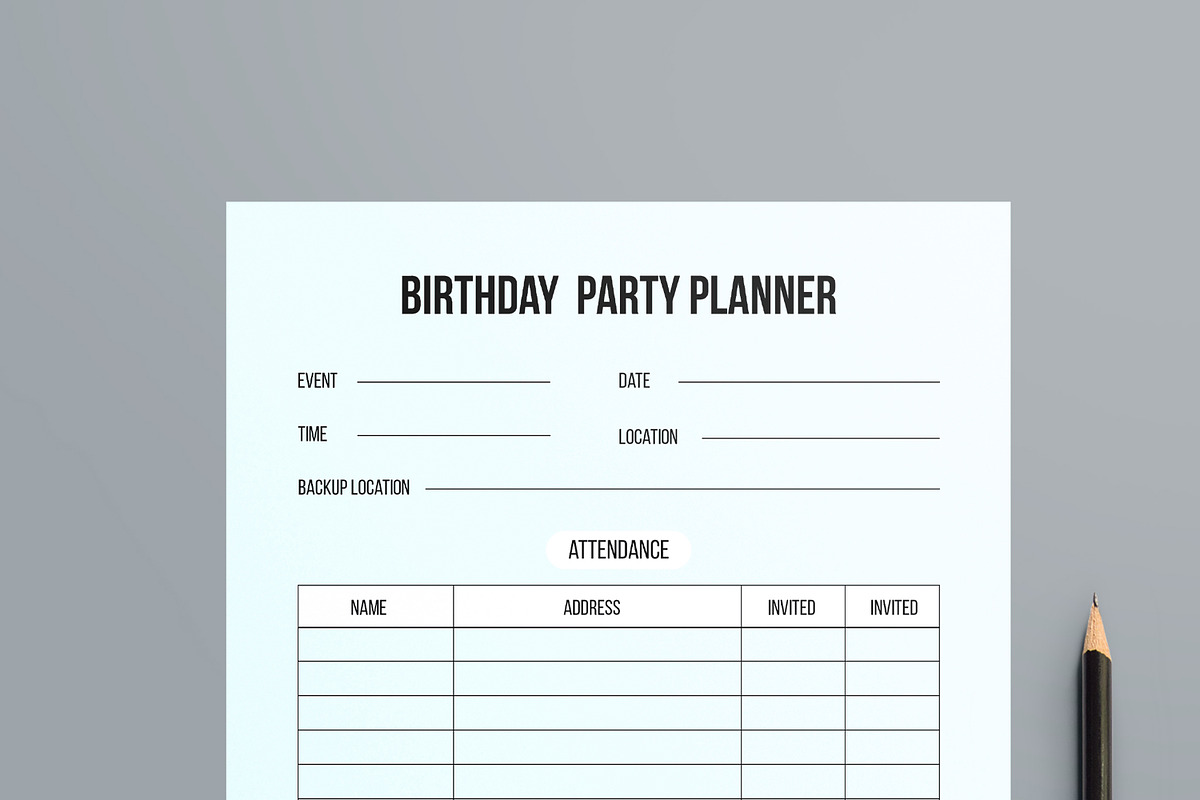Birthday Party Planner Layout, a Stationery Template by MightyDesign (Photo 2 of 8)