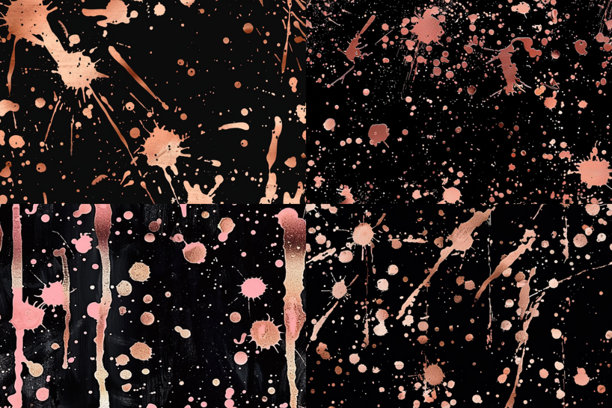 Rose Gold Paint Splatter Patterns, a Pattern Graphic by PrintablesByFranklyn (Photo 4 of 6)