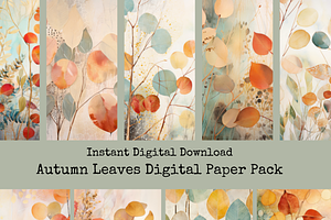 Autumn Leaves Digital Paper Bundle