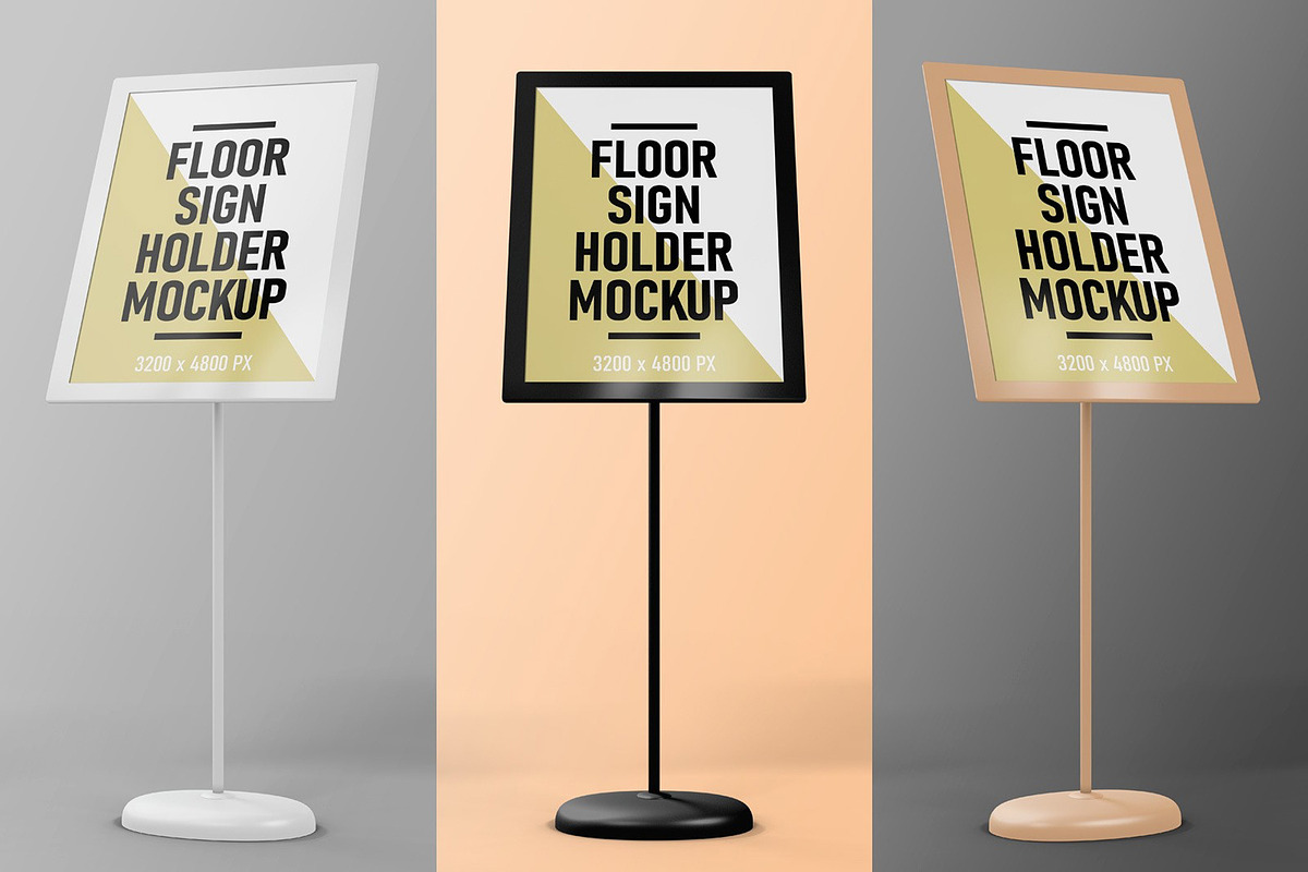 Floor Sign Holder Mockup, a Mockup by Medialoot (Photo 1 of 4)