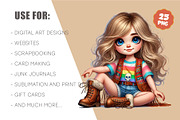 Stylish cartoon hippie girl. Clipart, an Animal Illustration by KENO Mascots (Thumbnail 10 of 10)