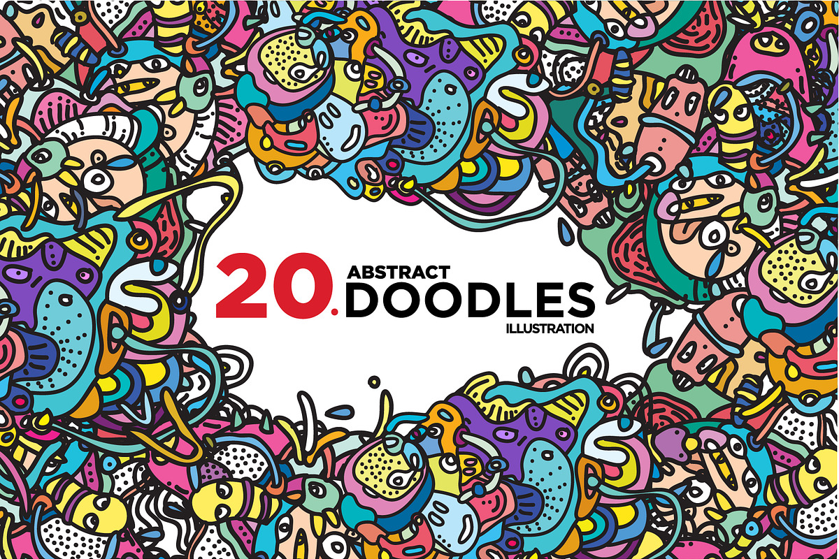 20 Abstract Doodle Illustrations, a Decorative Illustration by singpentinkhappy (Photo 1 of 9)