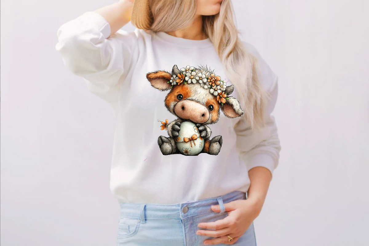 Whimsical Easter Cow Clipart Bundle, an Illustration by SVGArt (Photo 4 of 7)