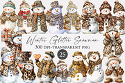 Winter Glitter Snowman Clipart, an Illustration by Designworld (Thumbnail 1 of 4)